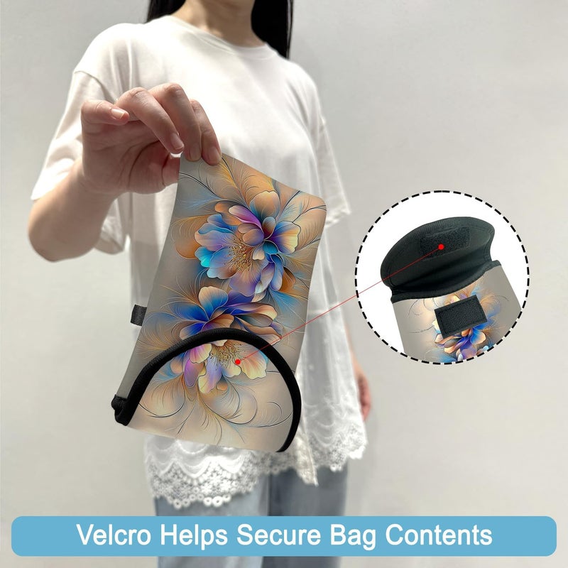 otilil Neoprene Cell Phone Sleeve Pouch Case Bag with Crossbody Strap Neck Lanyard for Women 7.5 X 4.3 in BF Flowers - Image 4